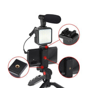 Micrófono con LED y soporte para streaming