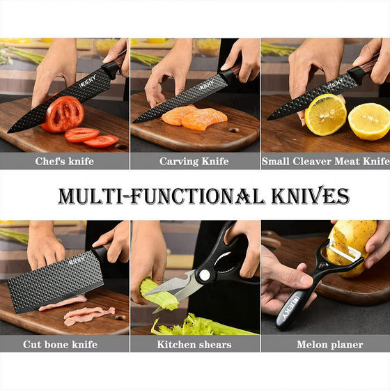 Juego de cuchillos cocina 6 piezas negro