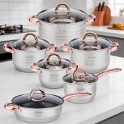 Batería de cocina acero inoxidable rosa