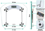 Báscula digital cuadrada de baño LCD