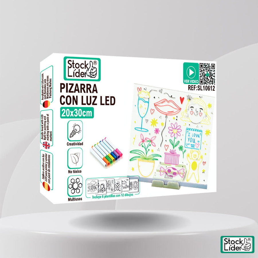 Pizarra con luz LED 20x30 para dibujar