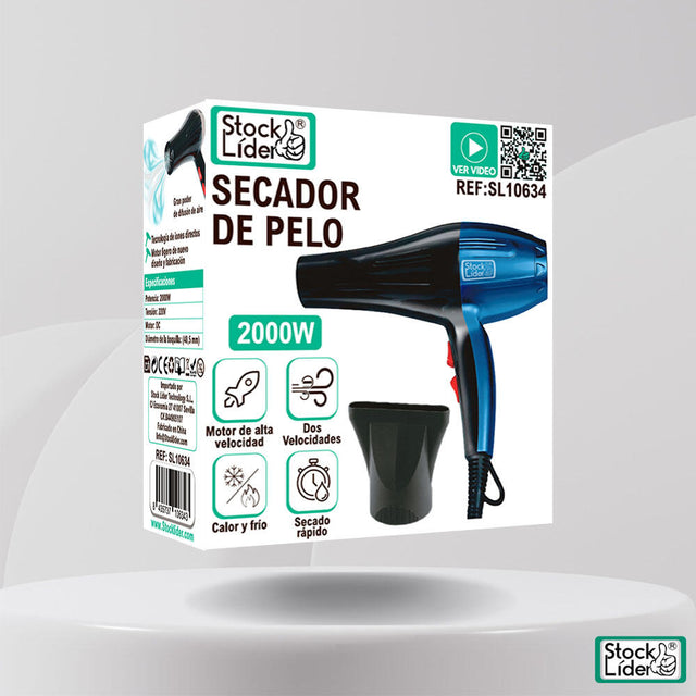 Secador de pelo iónico con difusor