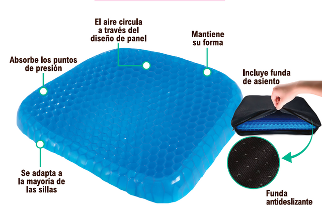 Cojín de gel para asiento cómodo