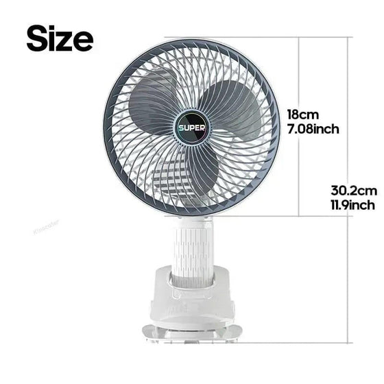 Ventilador portátil con pinza silencioso