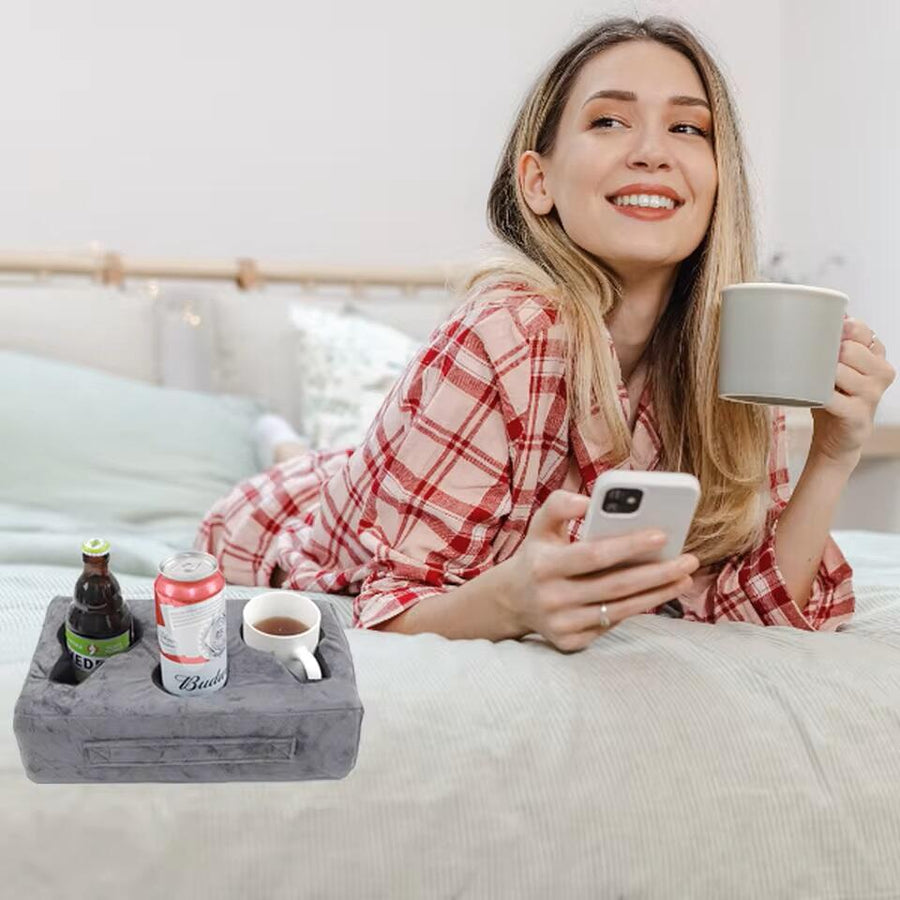 Cojín posa tazas anti vuelcos para sofá