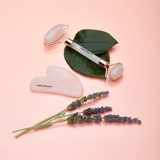 Face Roller de cuarzo rosa para masaje facial