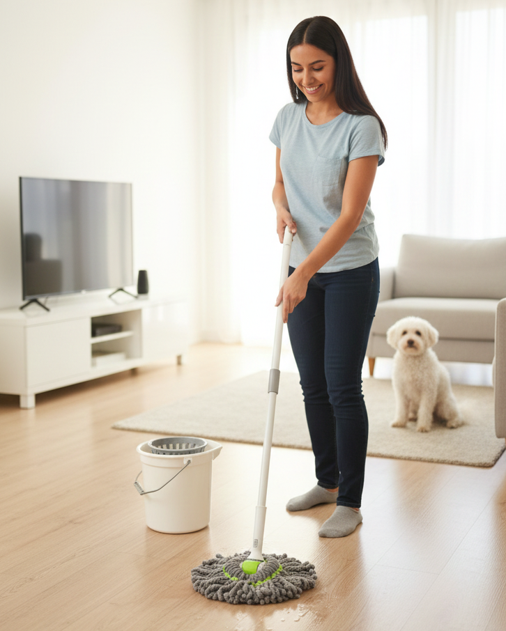Fregona con escurridor para limpiar mejor