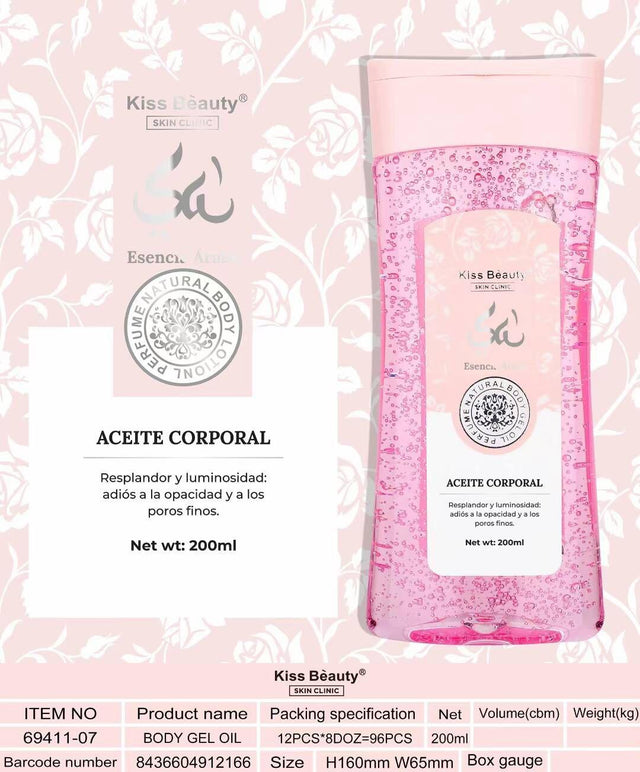 Aceite corporal Kiss Beauty 200 ml iluminador