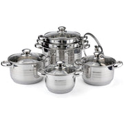 Batería de cocina acero inoxidable 12 piezas