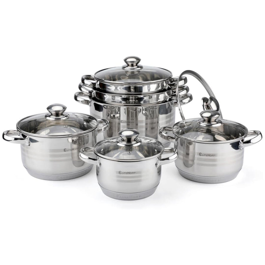 Batería de cocina acero inoxidable 12 piezas