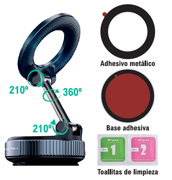 Soporte móvil magnético para coche y moto