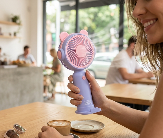 Ventilador portátil con soporte móvil