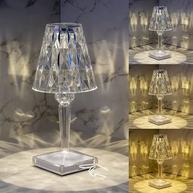 Lámpara de Mesa de Cristal LED táctil