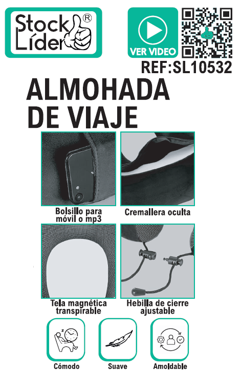 Almohada de viaje viscoelástica
