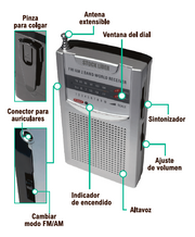 Radio AM FM portátil compacta