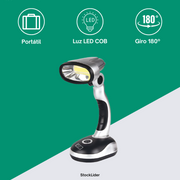 Lámpara de mesa LED portátil y ajustable