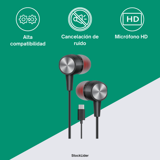 Auriculares Tipo C con micrófono HD