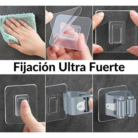Porta escoba adhesivo para pared