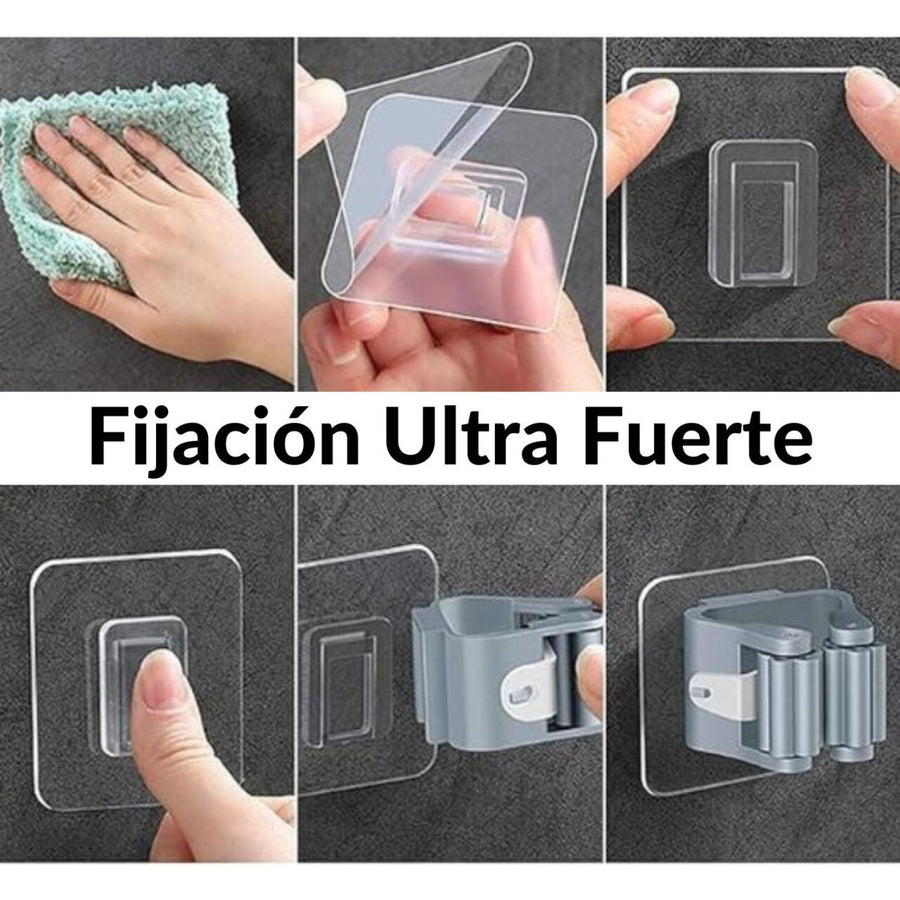 Porta escoba adhesivo para pared