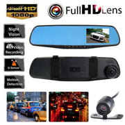 Cámara retrovisor HD dual para coche y moto