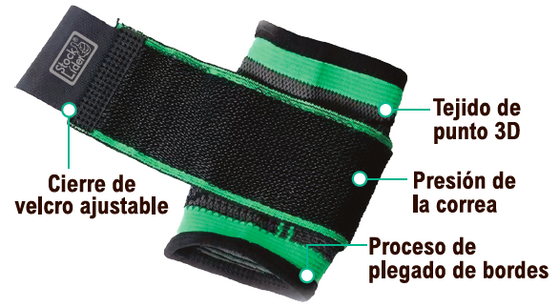 Muñequera ajustable transpirable