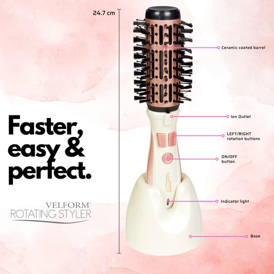 Cepillo giratorio recargable para cabello