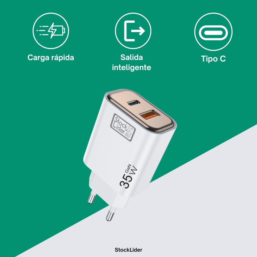 Cargador USB + Tipo C de carga rápida