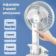 Ventilador portátil con pinza silencioso
