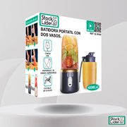 Batidora portátil con dos vasos USB