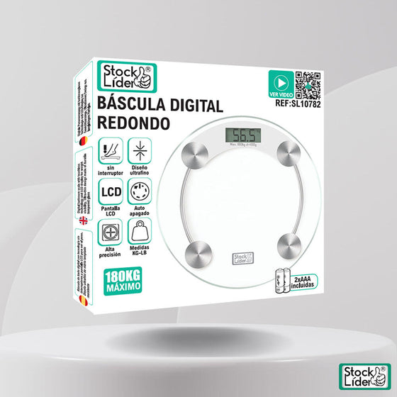 Báscula digital redonda precisa y compacta