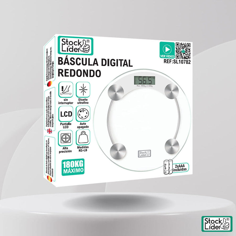 Báscula digital redonda precisa y compacta