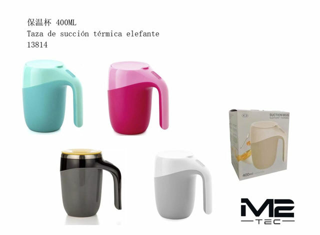 Taza de succión térmica elefante 400 ml