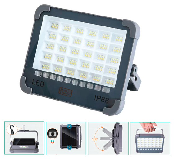 Foco LED solar recargable y portátil