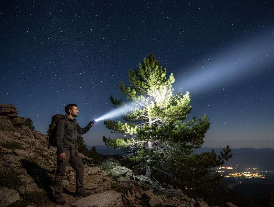 Linterna potente LED recargable USB-C