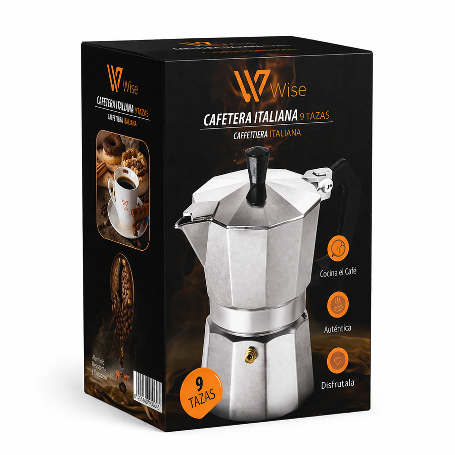 Cafetera italiana 6 tazas de aluminio