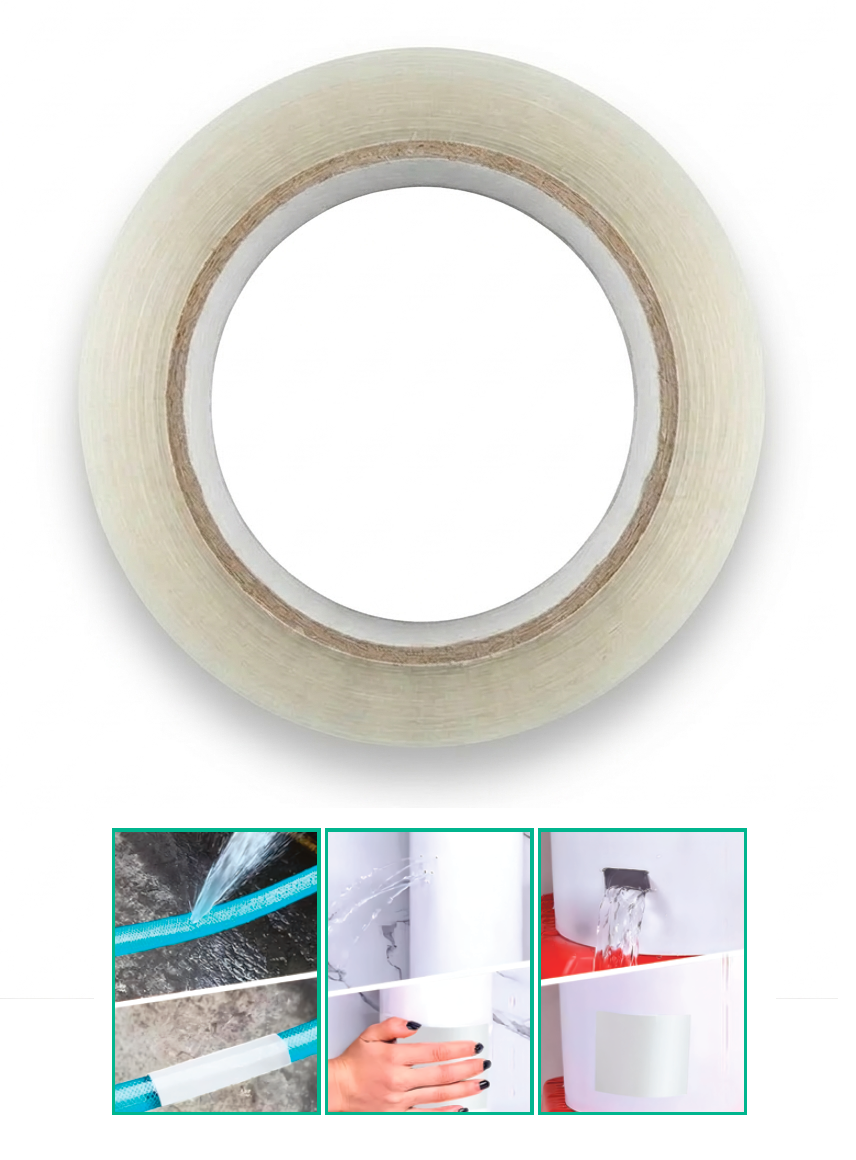 Cinta impermeable transparente para sellar