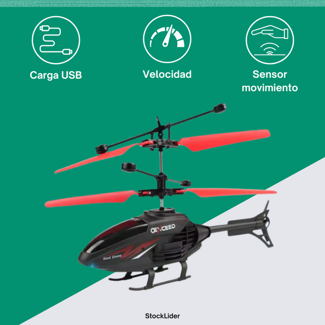 Helicóptero con mando con luces LED