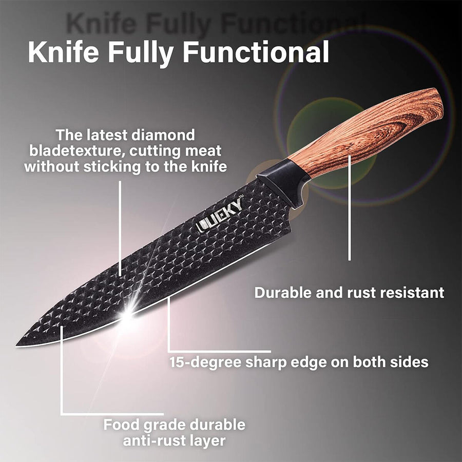 Juego de cuchillos cocina 6 piezas negro