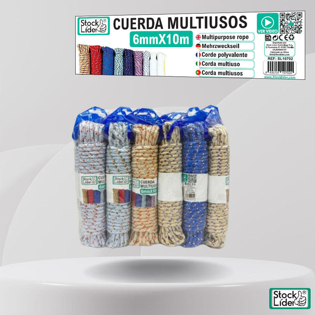 Cuerda multiusos 6mm x 10m resistente