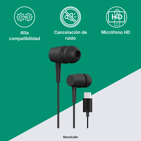 Auriculares Tipo C con micrófono HD