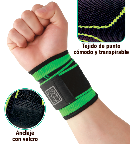Muñequera ajustable transpirable