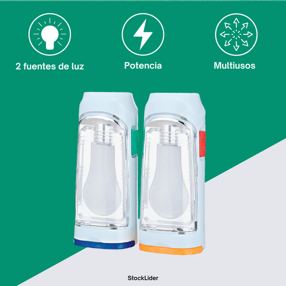 Linterna LED doble 5W 300lm compacta