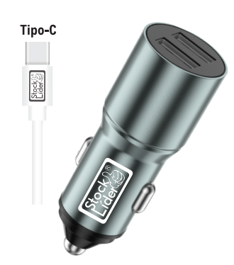 Cargador coche doble USB tipo C