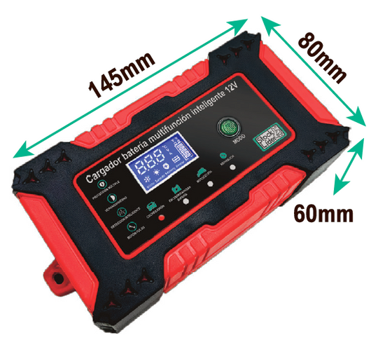 Cargador de batería multifunción 12V LCD