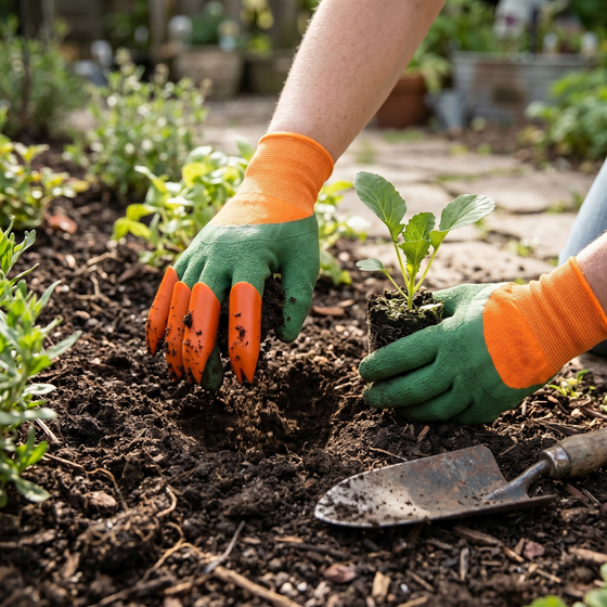 Guantes de jardinería con garras impermeables