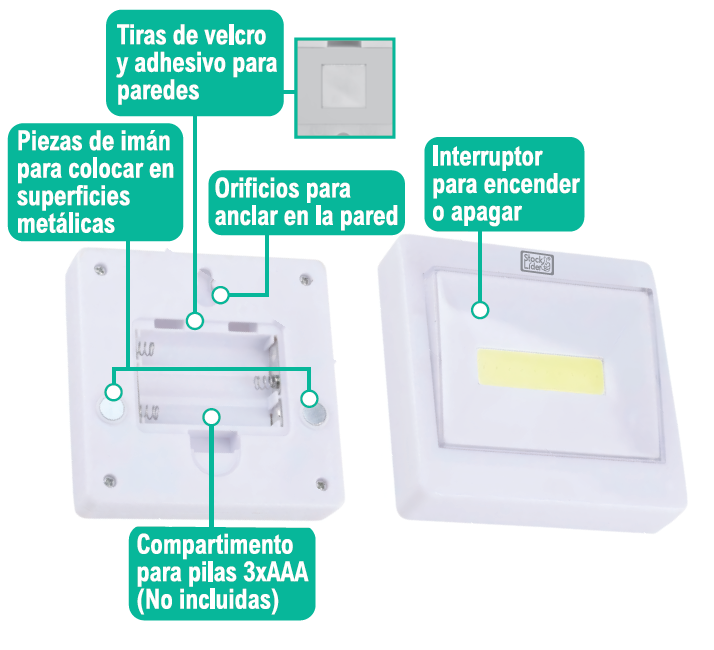 Lámpara COB 3W 200Lm magnética