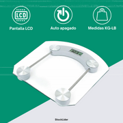 Báscula digital cuadrada de baño LCD