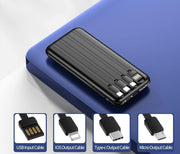 Powerbank inalámbrico con cables 12000mAh