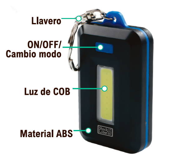 Linterna llavero LED COB compacta
