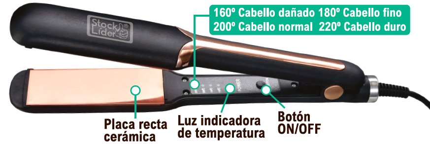 Plancha para el cabello de cerámica